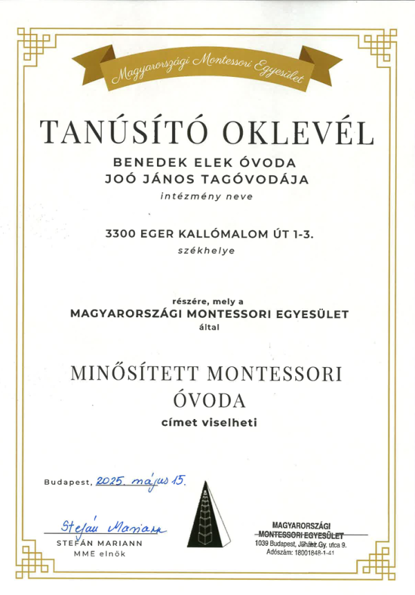 Montessori cím